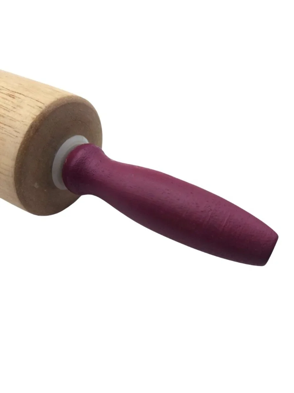 Wooden Rolling Pin Red Handles Wood 18